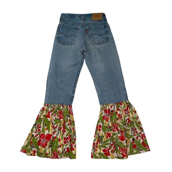 Vintage Upcycled Patchwork Button Fly Levi Jeans 23 - Picture 2 of 10